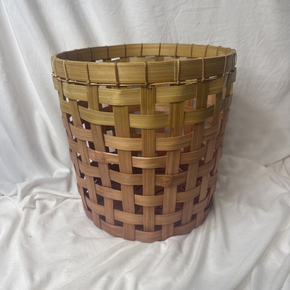 Other - Bamboo Woven Waste Gradient Basket Trash Planter Umbrella Bath Storage Large 13"
